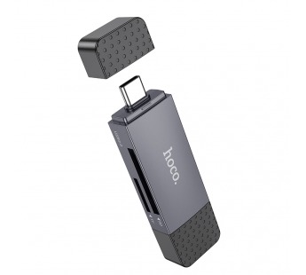 Кард-ридер Hoco HB45 2-in-1 USB/Type-C 2.0 (metal gray) (230112)#2121804