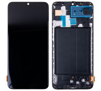 Дисплей для Samsung Galaxy A70 (A705F) модуль с рамкой Черный - (OLED) (Full Size)#2079135