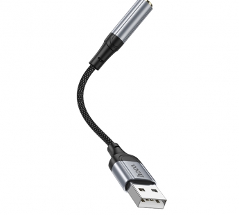 Аудиосоединитель/переходник Hoco LS36 (USB - 3,5мм) черный#2010879