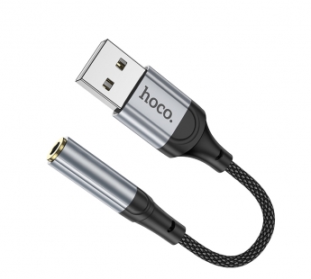 Аудиосоединитель/переходник Hoco LS36 (USB - 3,5мм) черный#2010880