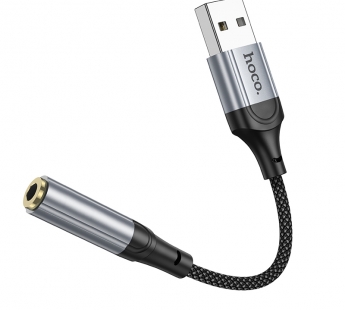 Аудиосоединитель/переходник Hoco LS36 (USB - 3,5мм) черный#2010881