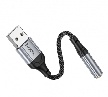 Аудиосоединитель/переходник Hoco LS36 (USB - 3,5мм) черный#2010882