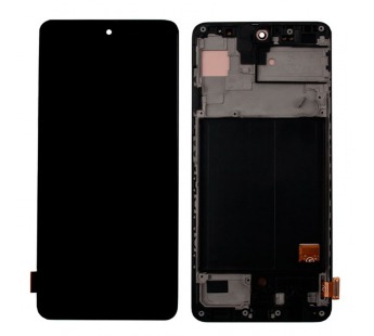 Дисплей для Samsung Galaxy A51 (A515F) модуль с рамкой Черный - (OLED) (Small Size)#2081924