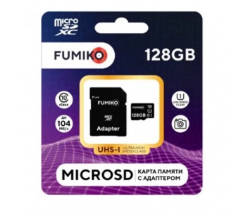 128Gb карта памяти FUMIKO microSDXC + SD адаптер class10 UHS-1#2011358