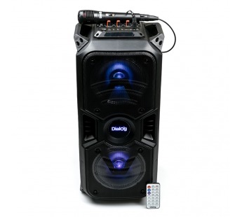Портативная колонка DIALOG АО-11 (Bluetooth/USB/TF/AUX/микрофон/26Вт) светящаяся черная#2011415