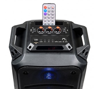 Портативная колонка DIALOG АО-11 (Bluetooth/USB/TF/AUX/микрофон/26Вт) светящаяся черная#2011420