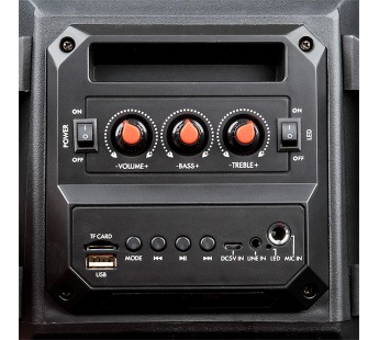 Портативная колонка DIALOG АО-11 (Bluetooth/USB/TF/AUX/микрофон/26Вт) светящаяся черная#2011421