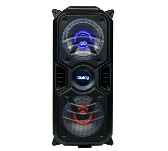Портативная колонка DIALOG АО-11 (Bluetooth/USB/TF/AUX/микрофон/26Вт) светящаяся черная#2011416