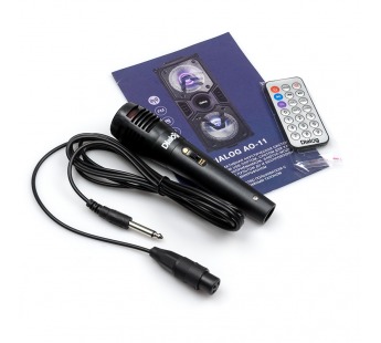 Портативная колонка DIALOG АО-11 (Bluetooth/USB/TF/AUX/микрофон/26Вт) светящаяся черная#2011413