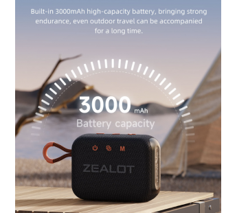 Колонка беспроводная ZEALOT S75 10W, (USB,FM,TF card)  цвет черный#2013494
