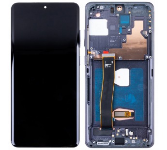 Дисплей для Samsung Galaxy S20 Ultra (G988B) модуль с рамкой Черный - (OLED) (Full Size)#2077730