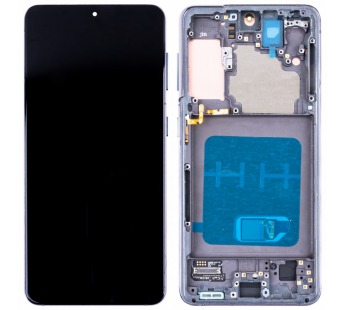 Дисплей для Samsung Galaxy S21 (G991B) модуль с рамкой Серый - (OLED) (Full Size)#2077733
