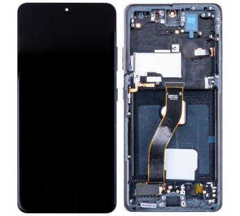 Дисплей для Samsung Galaxy S21 Ultra (G998B) модуль с рамкой Черный - (OLED) (Full Size)#2077726