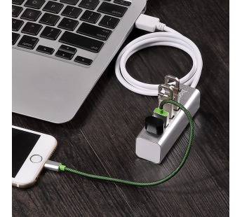 Хаб USB Hoco HB1 USB-4USB (80cm) (повр. уп.) (silver) (233949)#2015058