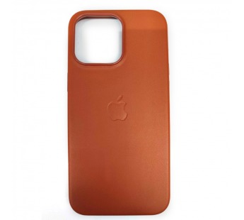 Чехол пластиковый iPhone 15 Leather Case MagSafe коричневый#2015937