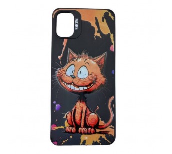 Чехол Samsung A05 (2023) Креатив Улыбающийся Котик Черный#2021129