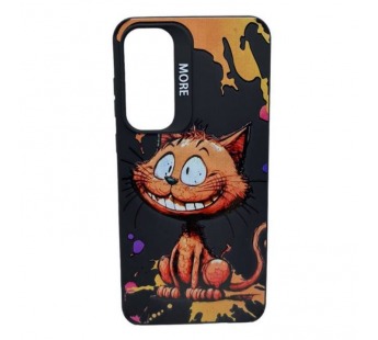 Чехол Samsung A55 5G (2024) Креатив Улыбающийся Котик Черный#2021113