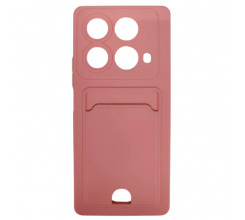 Чехол силиконовый Infinix Note 40 матовый цветной с визитницей розовый#2061677