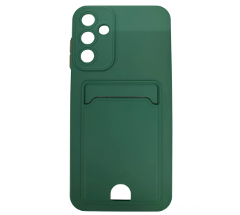 Чехол силиконовый Samsung A15 матовый цветной с визитницей темно-зеленый#2130994