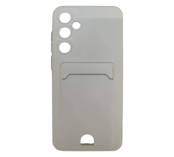 Чехол силиконовый Samsung A35 матовый цветной с визитницей белый#2061674