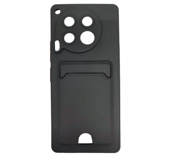 Чехол силиконовый Tecno Camon 30 матовый цветной с визитницей черный#2040953