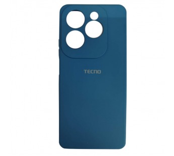 Чехол силиконовый Tecno Spark 20 Pro Silicone Cover с лого темно-синий#2020143
