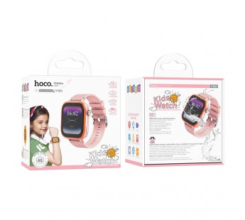 Детские смарт-часы HOCO Y101 4G GPS (розовый)#2112631