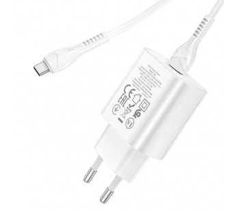 Адаптер сетевой Hoco N22 + кабель Type-C (Белый)#2018821
