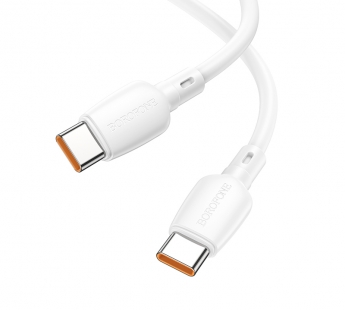 Кабель USB-C BOROFONE BX93 Type-C/Type-C, 3A, 100W, белый 1м#2018792