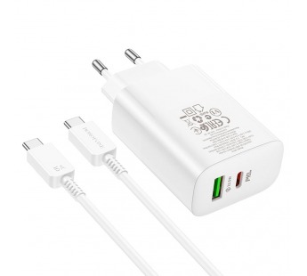 Адаптер Сетевой с кабелем Borofone BN10 PD (повр. уп.) USB/Type-C 65W (Type-C/Type-C) (white(234301)#2018971
