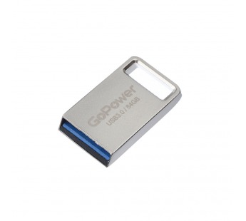 USB 3.0 Flash накопитель 64GB GoPower MINI, металл серебряный#2036603