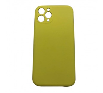 Чехол iPhone 11 Pro Silicone Case 1.5mm Full низ и камера с Лого Желтый#2020669