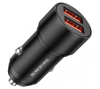 Адаптер Автомобильный Borofone BZ19B Wisdom 36W dual port QC3.0 car charger (повр. уп.) (bla(234599)#2021293