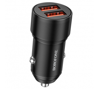 Адаптер Автомобильный Borofone BZ19B Wisdom 36W dual port QC3.0 car charger (повр. уп.) (bla(234599)#2021290