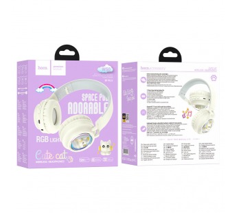 Bluetooth-наушники полноразмерные Hoco W50 Cute fun (milky white) (229400)#2021923