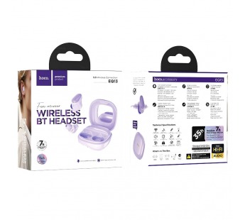 Беспроводные Bluetooth-наушники Hoco TWS EQ13 Fun (purple) (229419)#2021901