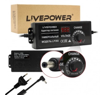 Блок питания универсальный LP393 9-24V/5A LCD+регулировка  (5,5*2,5)#2097240