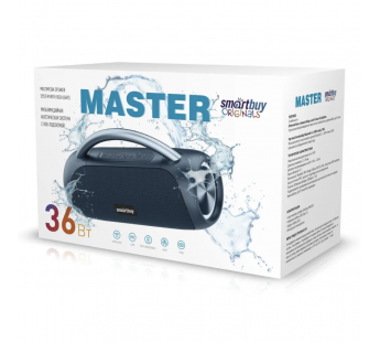 Портативная колонка SMARTBUY MASTER (Bluetooth/MP3/FM/микр/ПДУ/36Вт) синяя#2034816