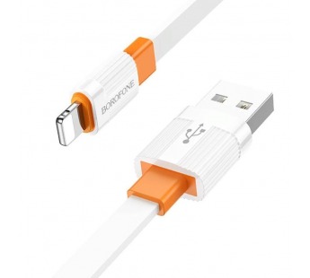 Кабель USB - Apple lightning Borofone BX89 (повр. уп.) 100см 2,4A  (white/orange) (234774)#2023135