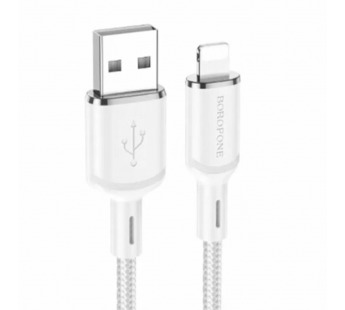 Кабель USB - Apple lightning Borofone BX90 (повр. уп.) 100см 2,4A  (white) (234779)#2023136