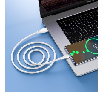 USB кабель шт.USB (A) - шт.Type-C "Hoco" X61 силикон, особо прочный  3.0A, 1м, белый#2023666