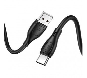 USB кабель шт.USB (A) - шт.Type-C "Hoco" X61 силикон, особо прочный  3.0A, 1м, чёрный#2023662