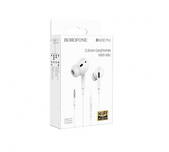 Проводные наушники с микрофоном внутриканальные Borofone BM30 Pro Original (повр.уп.)  (whit(216630)#2025639