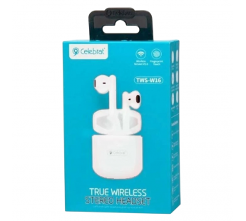 Беспроводные TWS наушники Celebrat W16 (4 ч/380 mAh) белые#2119236