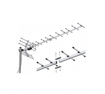 Антенна уличная ДМВ для DVB-T2 "Меридиан 12AFS (L025.12DS) питание от цифровой приставки 5В#2056960
