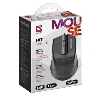 Мышь оптическая Defender MB-530 HIT (повр. уп.) (black) (234919)#2025836