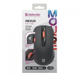 Мышь беспроводная DEFENDER Nexus MS-195, черный#2026576