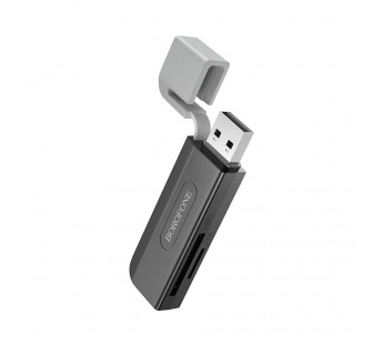 Card Reader Borofone DH9 Wisdom 2-in-1 (USB2.0/TF2.0) черно-серый#2035922