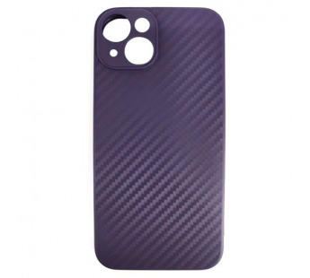 Чехол силиконовый iPhone 14 карбон фиолетовый#2066643