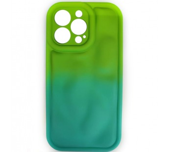 Чехол силиконовый iPhone 13 Pro ДУТЫЙ салатово-синий#2027970